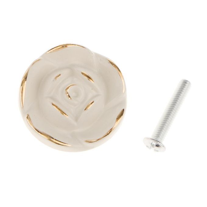 Rose Designs Cabinet Drawer Cupboard Wardrobe Door 3# Gold White