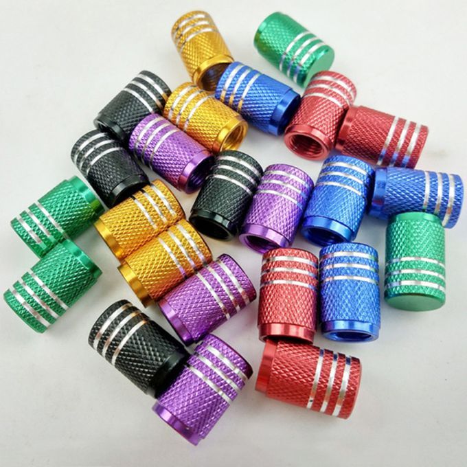 4Pcs Aluminum Car Motorcycle Tyre Tire Air Valve Cap-Black