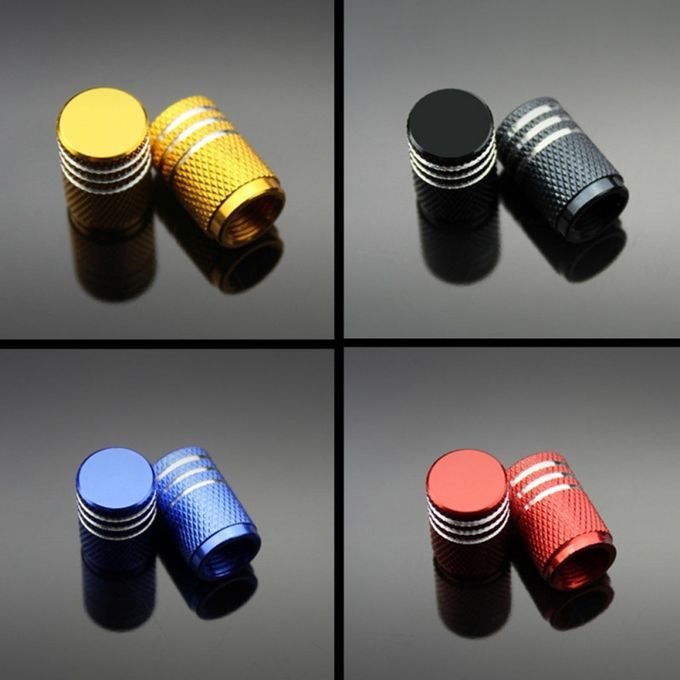 4Pcs Aluminum Car Motorcycle Tyre Tire Air Valve Cap-Black