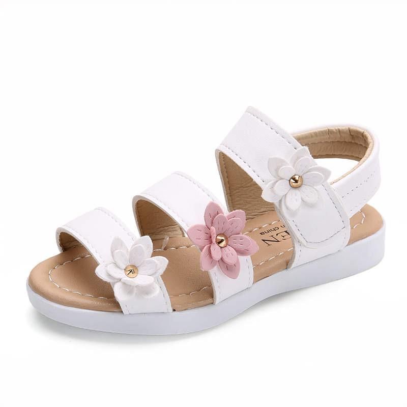 Girls Cute Flowery Platform Rubber Soled Sandals