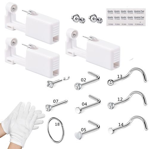 Nose Piercing Kit Ear Gun Disposable Sterile Canal Tool With