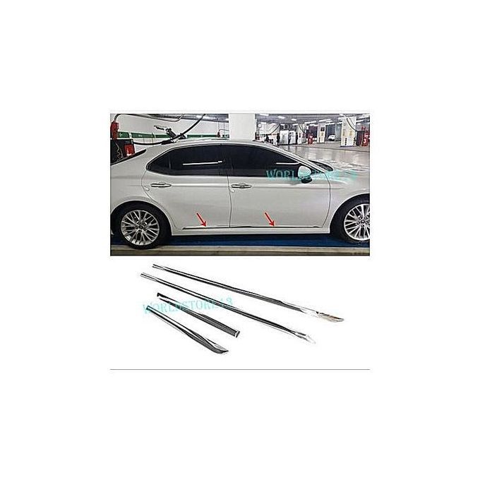 4pcs Chrome Body Side Door Molding Line Cover Trim Garnish Fit Toyota Camry 2018