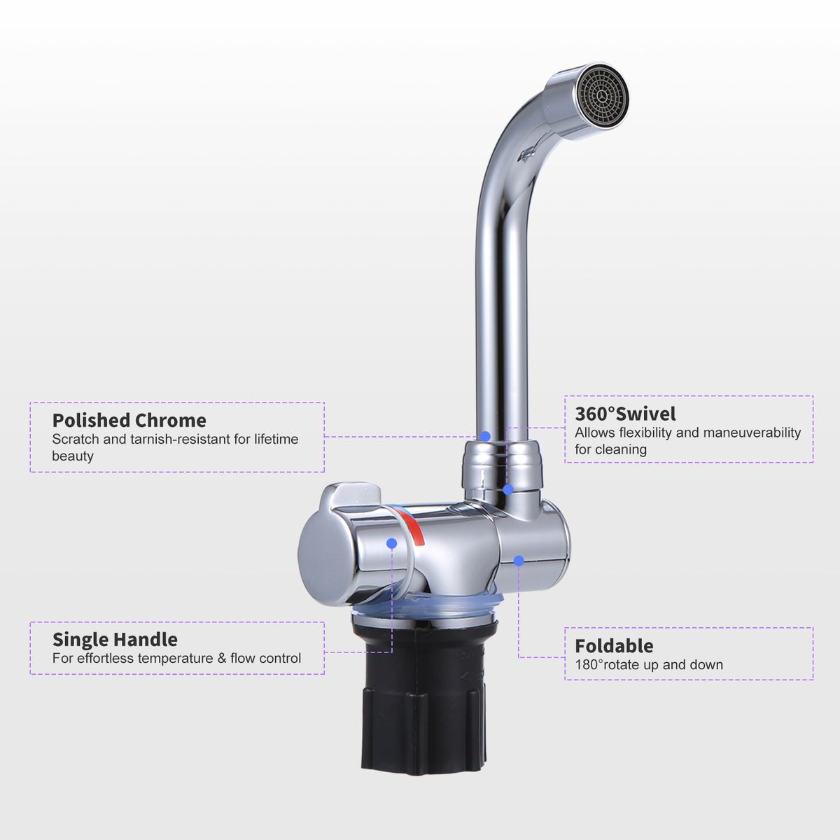 Foldable Kitchen Faucet 360°Rotation Bathroom Bar Sink