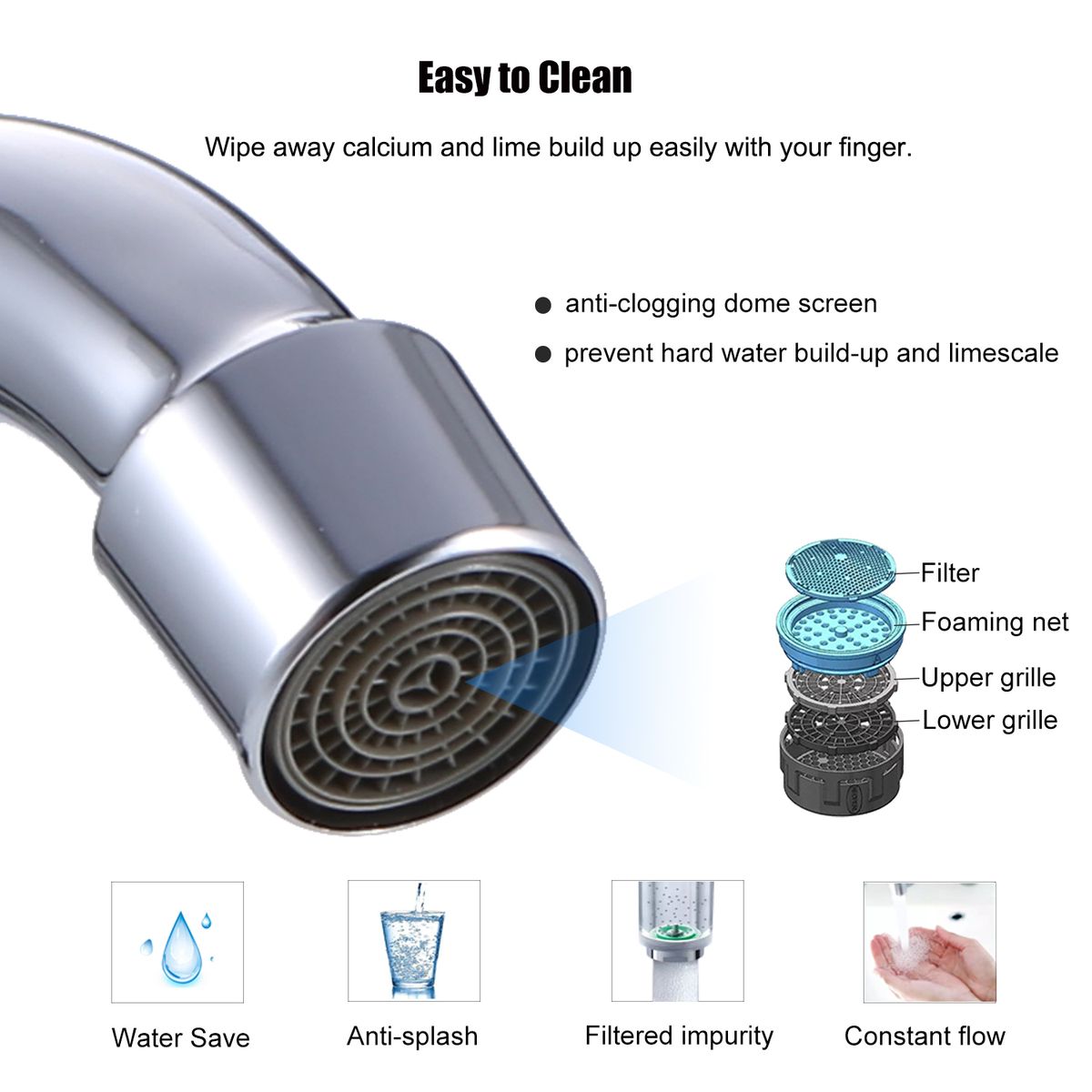 Foldable Kitchen Faucet 360°Rotation Bathroom Bar Sink