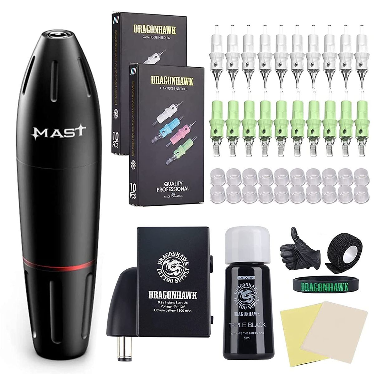 Dragonhawk Tattoo Kit Wireless Rotary Pen Machine Smp B1