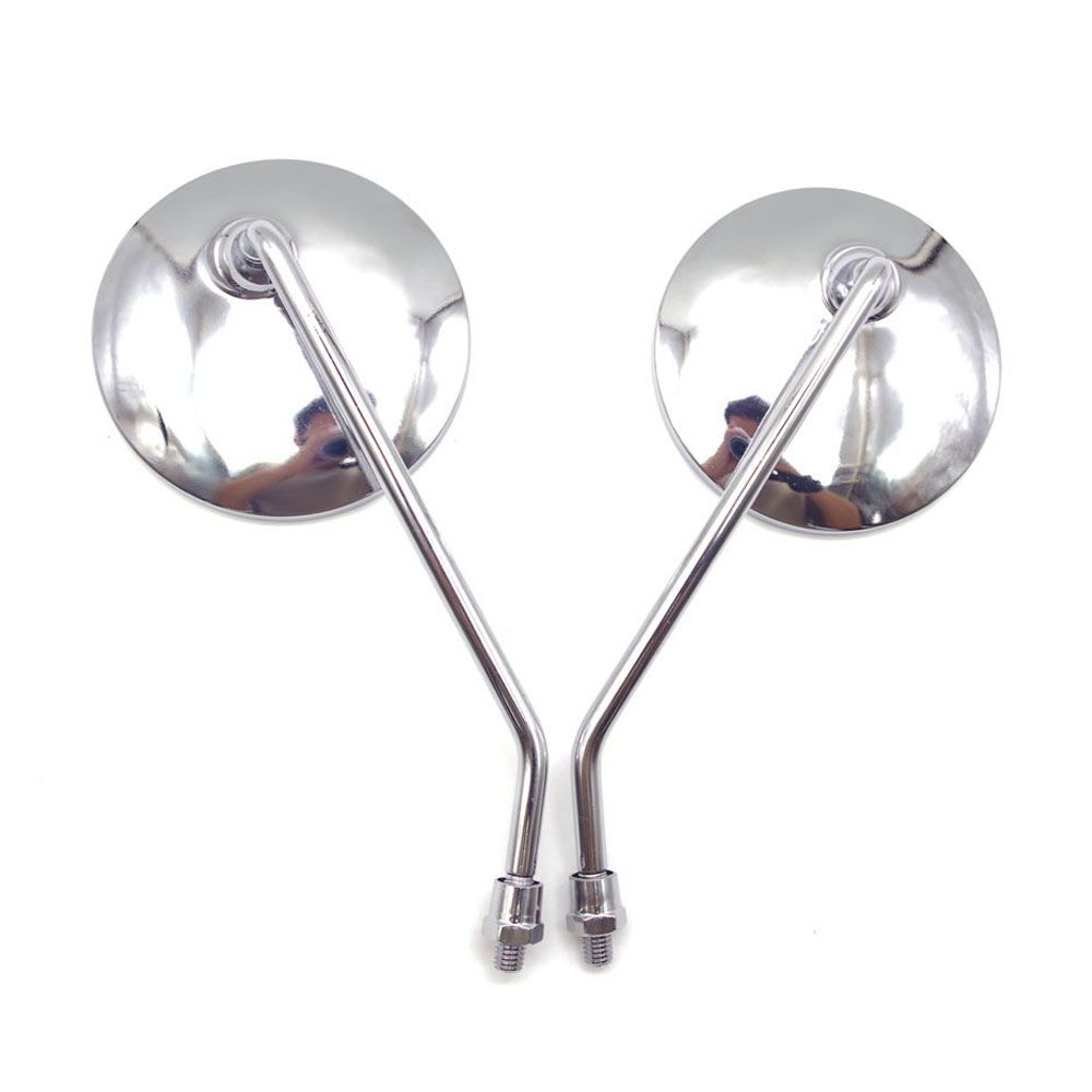 Universal 8 10mm Motorcycle Rearview Mirrors Scooter Chrome