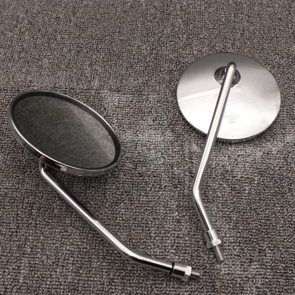 Universal 8 10mm Motorcycle Rearview Mirrors Scooter Chrome