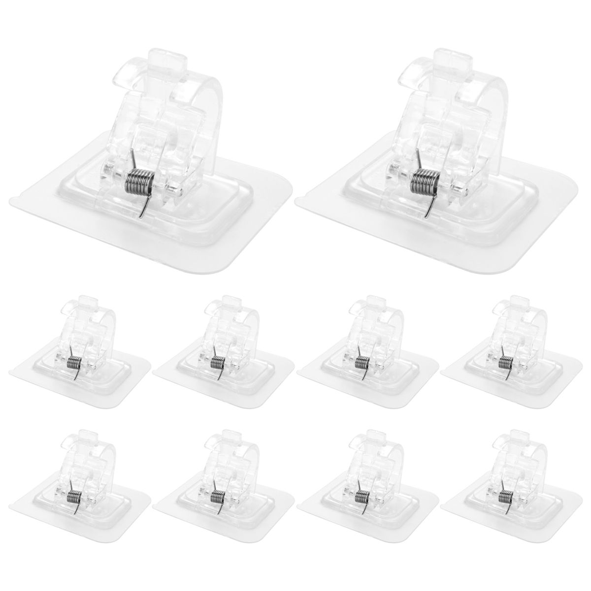 10PCS Self Adhesive Curtain Rod Holders No Drill Curtain Rods Brackets No Drilling Nail Free Adjustable Hooks -2