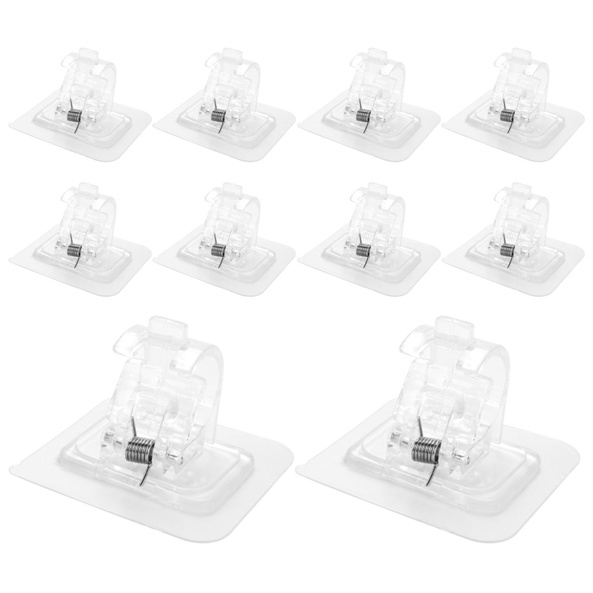 10PCS Self Adhesive Curtain Rod Holders No Drill Curtain Rods Brackets No Drilling Nail Free Adjustable Hooks -2