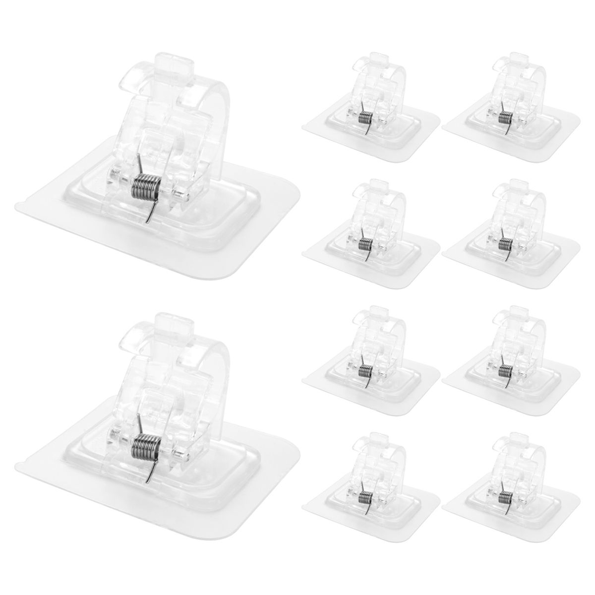 10PCS Self Adhesive Curtain Rod Holders No Drill Curtain Rods Brackets No Drilling Nail Free Adjustable Hooks -2