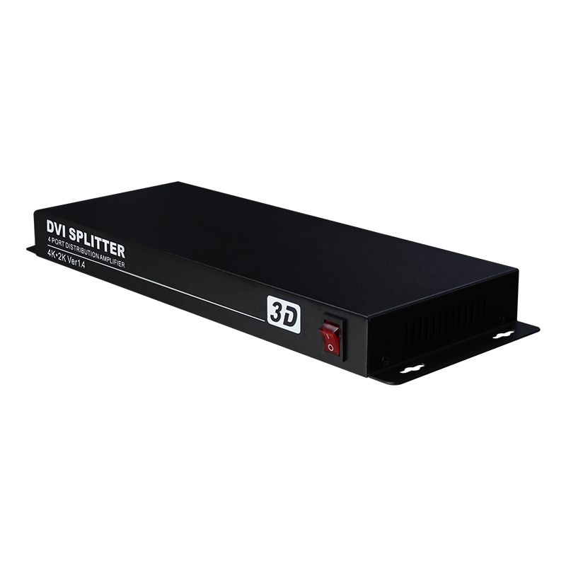 DVI Splitter Synchronous 4 Ports Distribution Amplifier 4K*2K 1 In 4 Out DVI