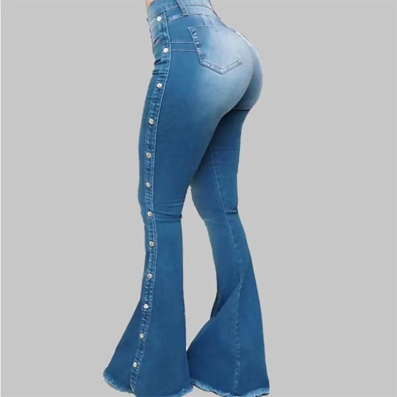 2022 Hot High Waist Denim Flare Pants for Women - Stretchy & Comfortable
