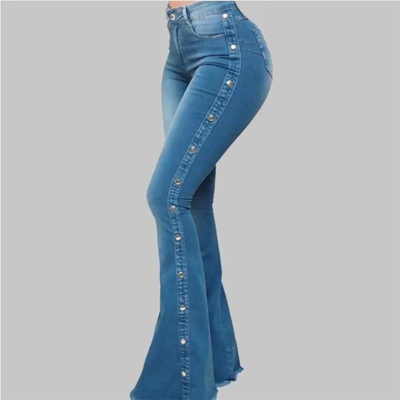 2022 Hot High Waist Denim Flare Pants for Women - Stretchy & Comfortable