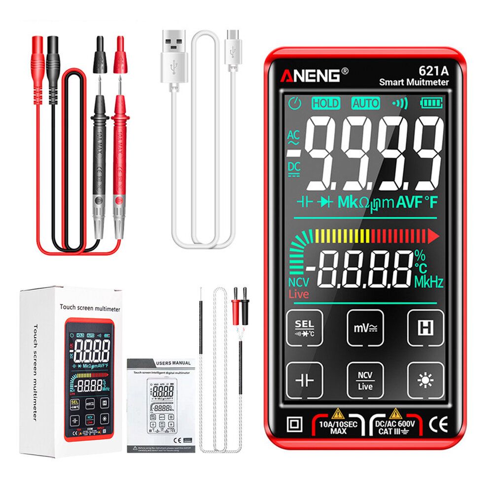 ANENG 621A 9999 Counts Auto Range Full-screen Touch Smart