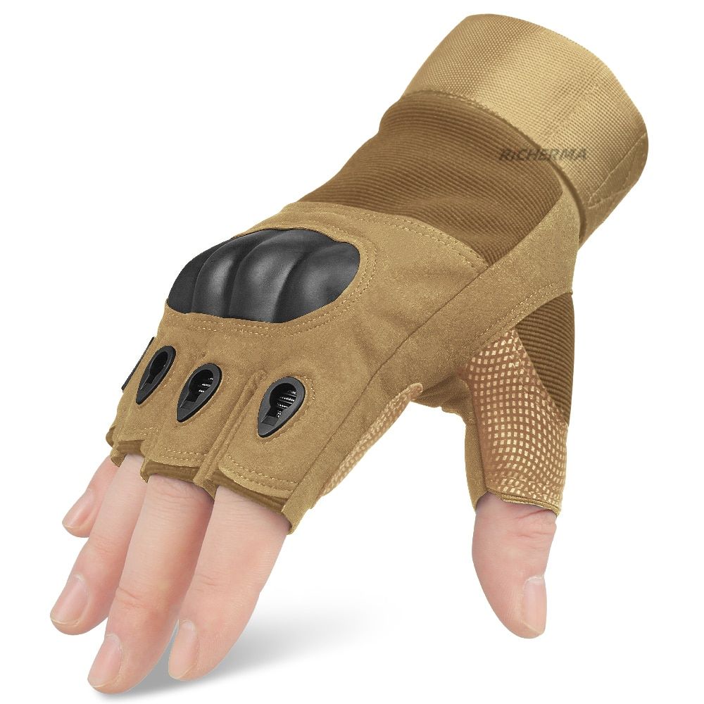 Summer Fingerless Motorcycle Gloves Hard S Hand Gloves Summer Moto Motorbike Gloves Motor Biker Riding Cycling Yellow