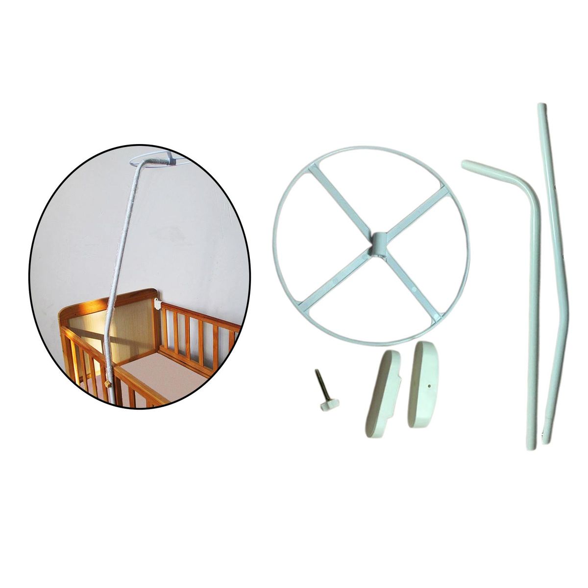 Crib Topper Net Stand Accessories Adjustable Holder For Infant Crib