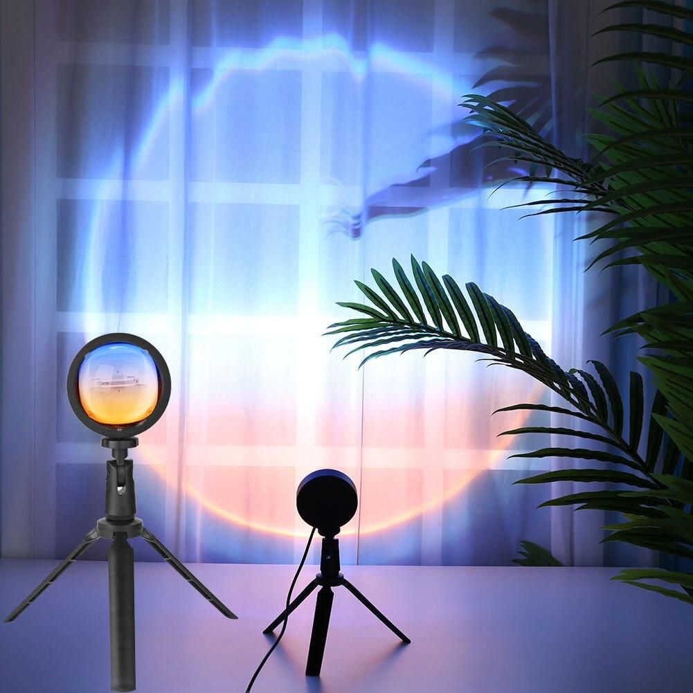 USB Sunset Lamp Breaking Dawn Projector Atmosphere Light Living Room Bedroom Night Light Room Decor Bar Photography Background