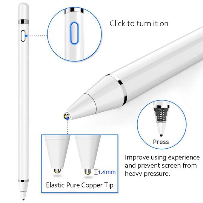 Universal Stylus Pen Elastic Pure Copper Tip Auto Off