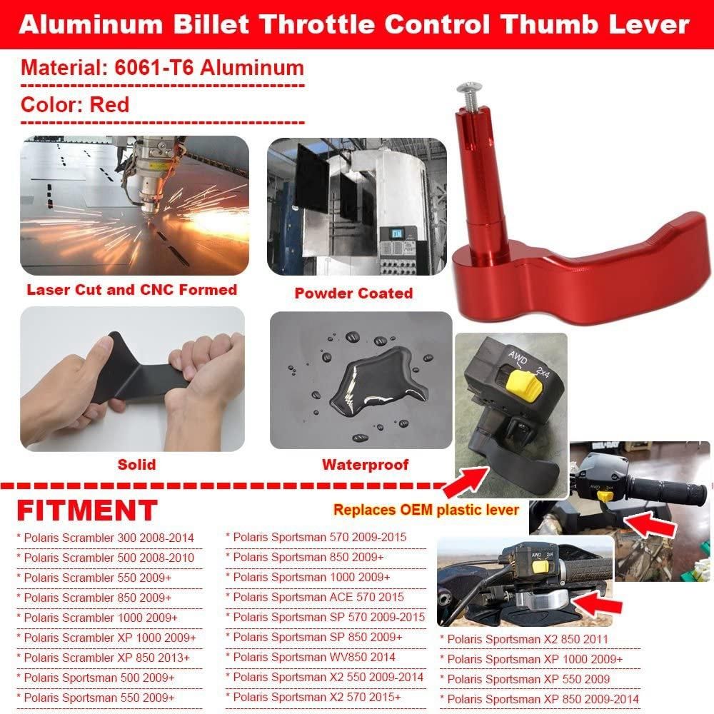 Billet Thumb Lever for Polaris 1000 2015-2018 850 2009-2018