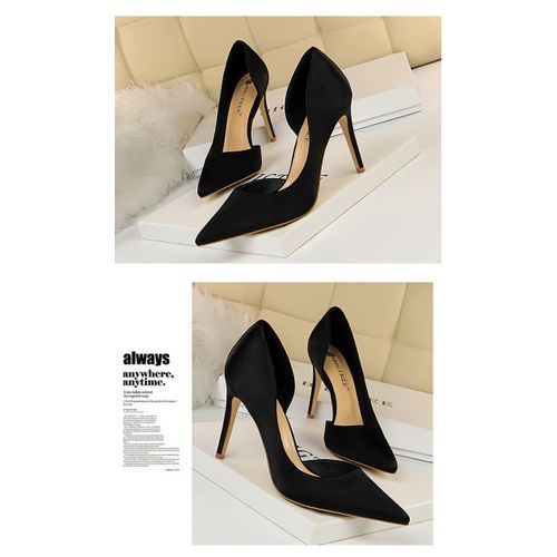 Ladies Fashion High Heels Female Classic Simple Pointed High Heels Black