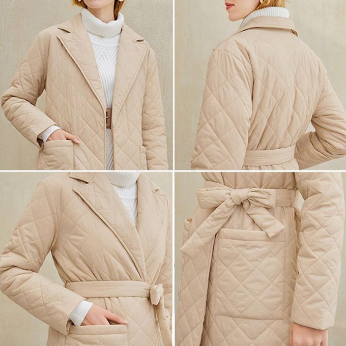 Long Straight Coat Jacket Women Winter Fall Beige M