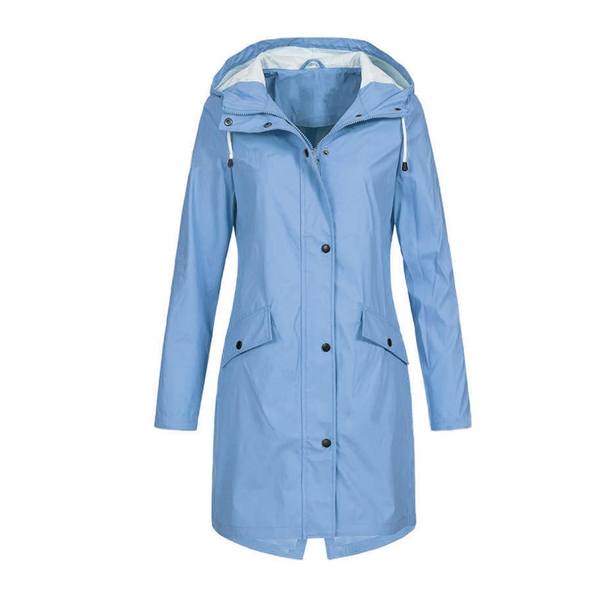Women Jacket Waterproof Lightweight Rain Jacket Coat For 5XL Blue