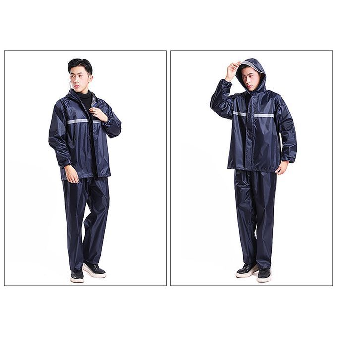 Women Raincoats Suit With Hood Work Reflective Rain Wear Rain XXL Navy