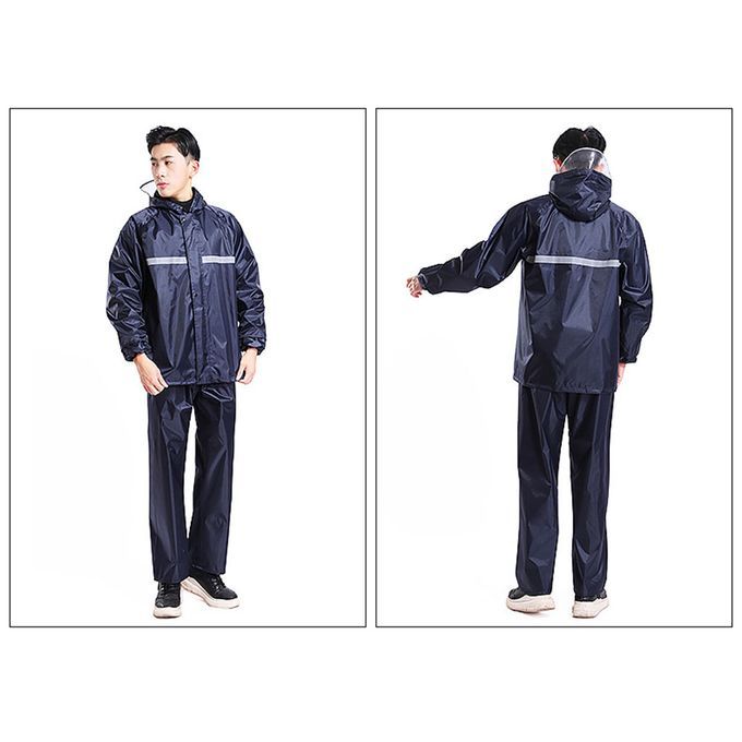 Women Raincoats Suit With Hood Work Reflective Rain Wear Rain XXL Navy