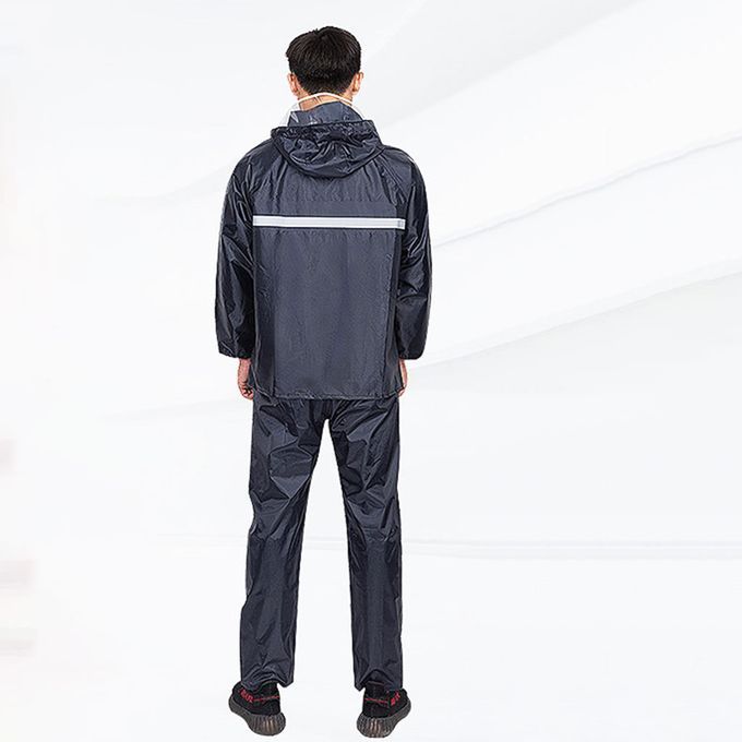 Women Raincoats Suit With Hood Work Reflective Rain Wear Rain XXL Navy