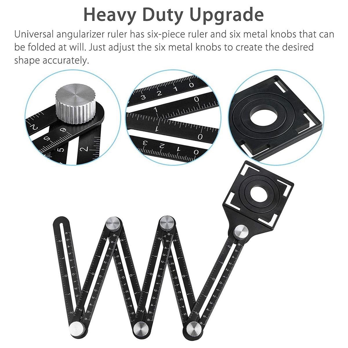 Multi Angle Measuring Ruler 6-Sided Angle Finder Aluminum