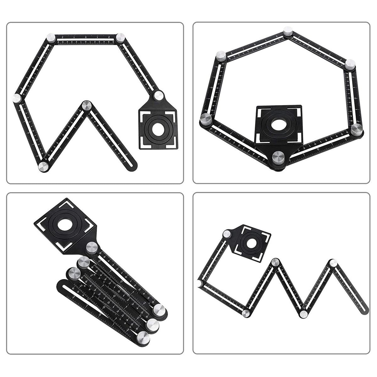 Multi Angle Measuring Ruler 6-Sided Angle Finder Aluminum