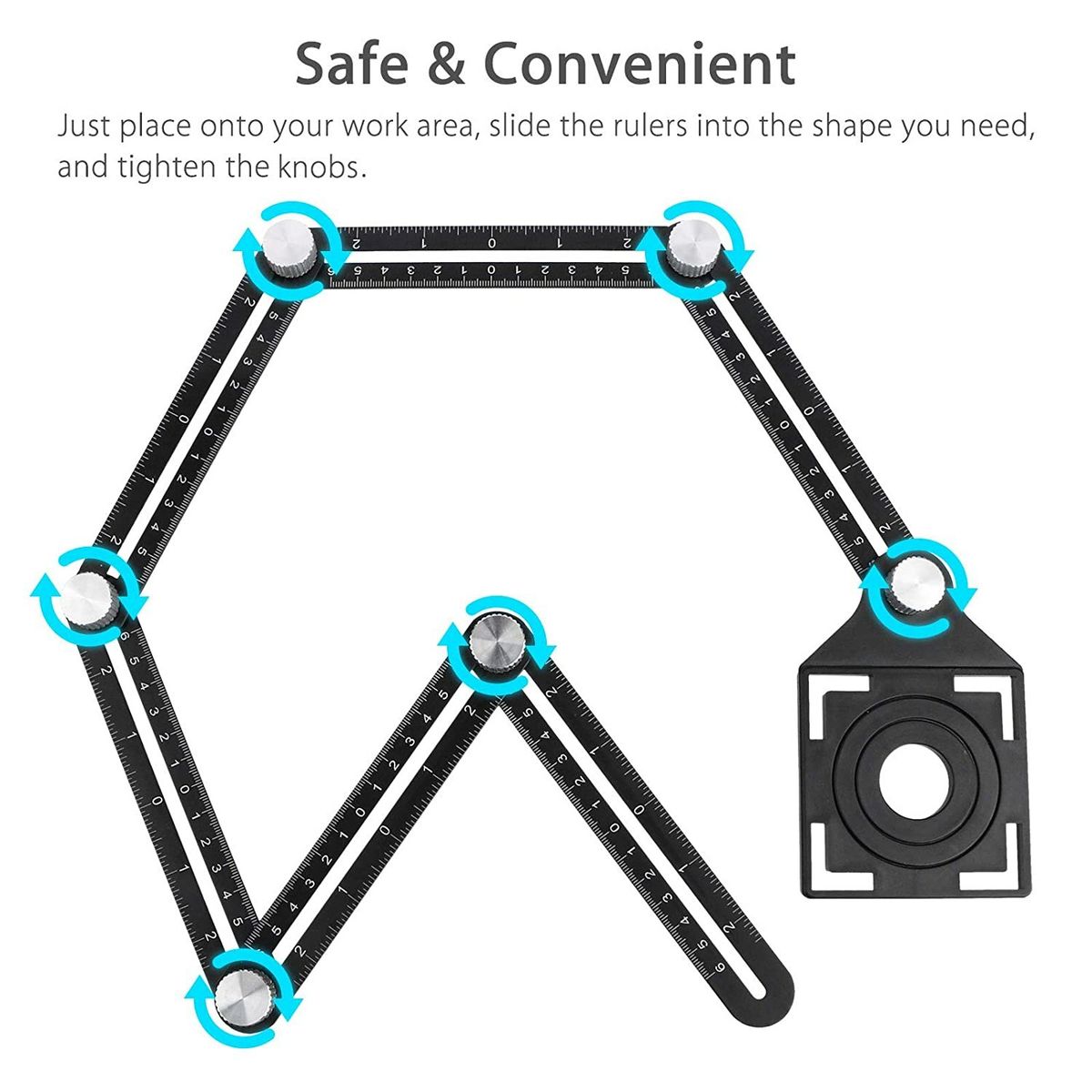 Multi Angle Measuring Ruler 6-Sided Angle Finder Aluminum