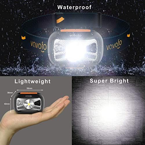 VAVOFO LED Headlamp Flashlight 2 Pack USB Rechargeable Water