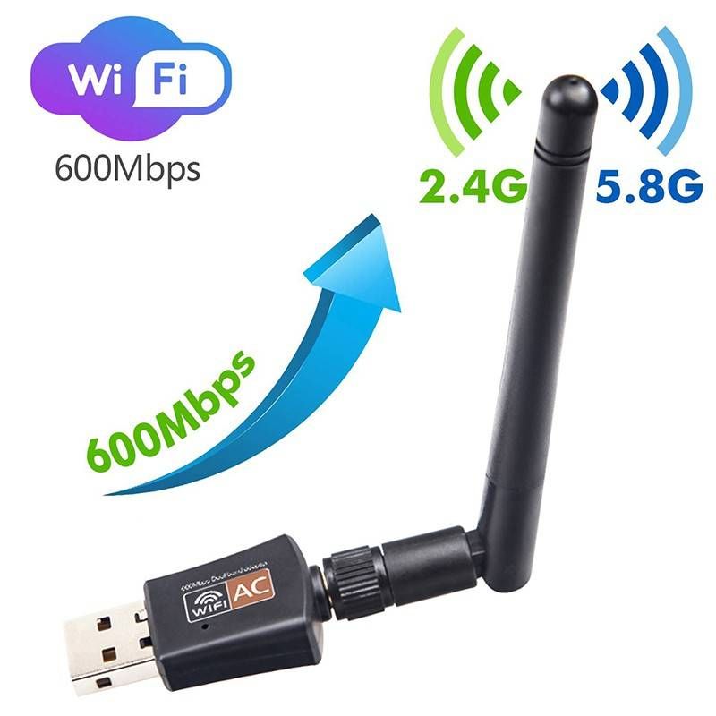 USB WiFi Adapter 600Mbps Dual Band 2.4GHz/5GHz 802.11ac Dongle Wireless Network Card For Windows Macbook Desktop Laptop Without Antenna