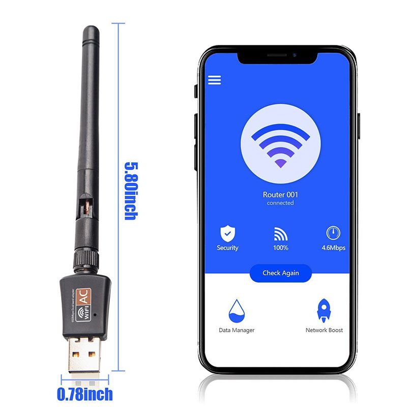 USB WiFi Adapter 600Mbps Dual Band 2.4GHz/5GHz 802.11ac Dongle Wireless Network Card For Windows Macbook Desktop Laptop Without Antenna