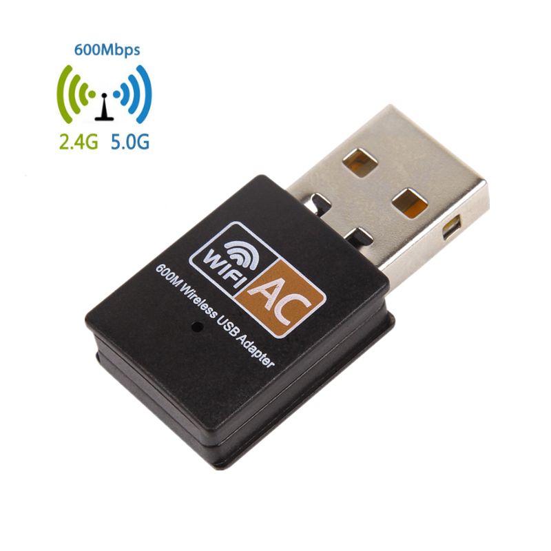 USB WiFi Adapter 600Mbps Dual Band 2.4GHz/5GHz 802.11ac Dongle Wireless Network Card For Windows Macbook Desktop Laptop Without Antenna