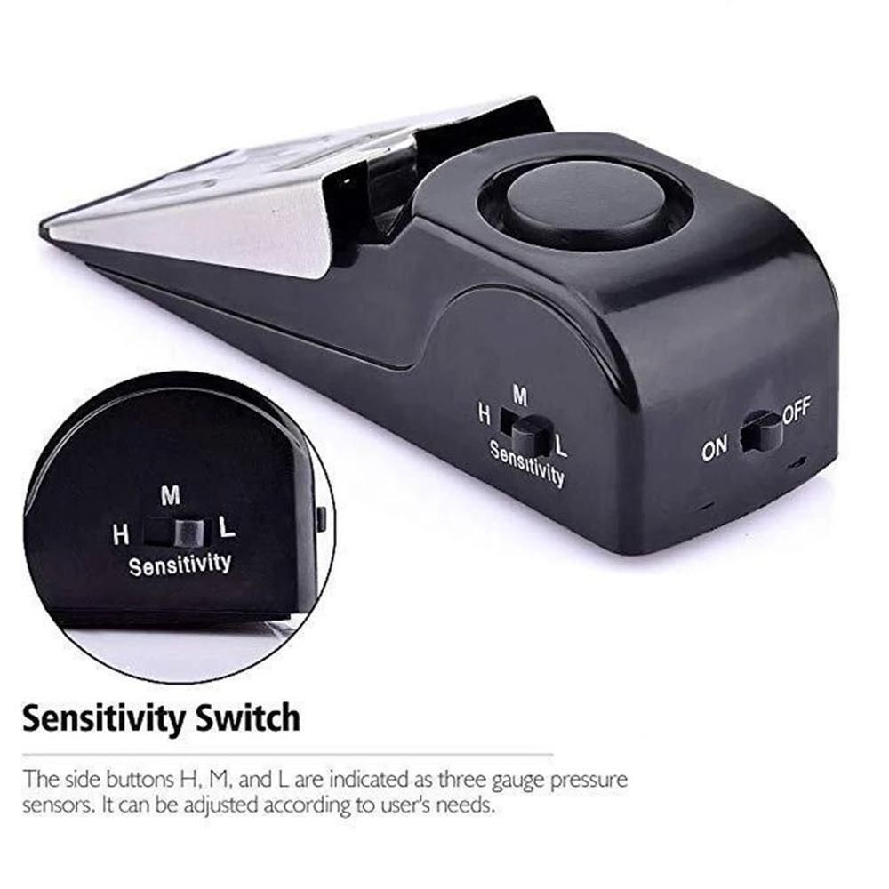 Wireless Door Stop Alarm Portable El Vibration Alarm For Home Dormitory Safety Wedge Shaped Stopper Alert Fast Delivery