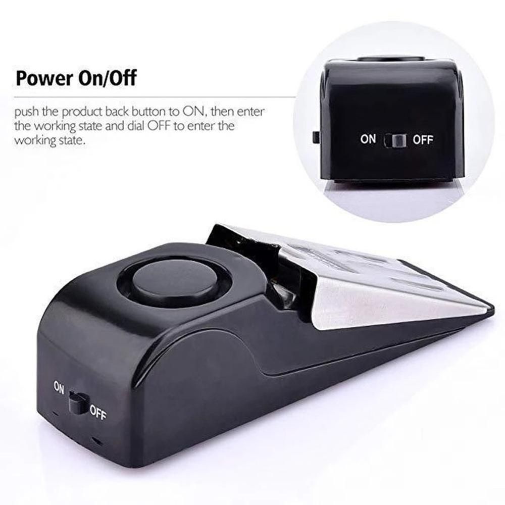 Wireless Door Stop Alarm Portable El Vibration Alarm For Home Dormitory Safety Wedge Shaped Stopper Alert Fast Delivery