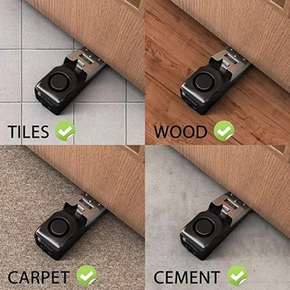 Wireless Door Stop Alarm Portable El Vibration Alarm For Home Dormitory Safety Wedge Shaped Stopper Alert Fast Delivery