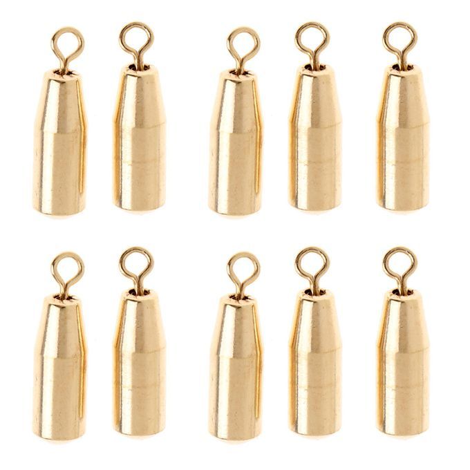 10x Brass Weights Drop Shot Slider Sea  Snag Sinkers Gold