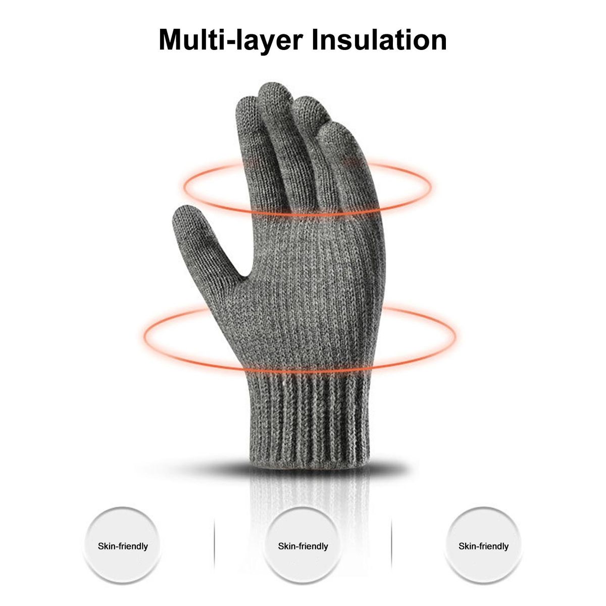 1 Pair Men Cold Winter Male Sports Motorbike Bicycle Light Grey