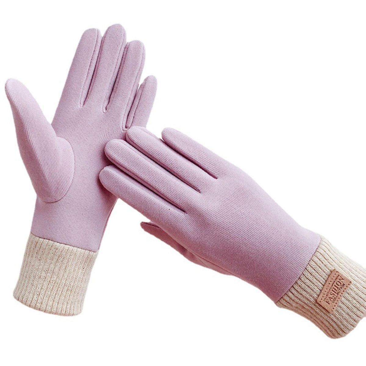 1 Pair Winter Thermal Soft Fleece Winter Purple