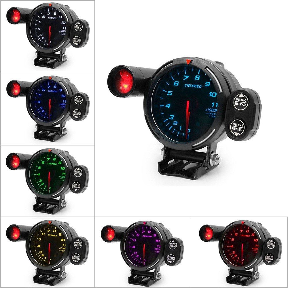 3.5Inch Diameter Car Tachometer RPM Gauge 0-11000 RPM With 7