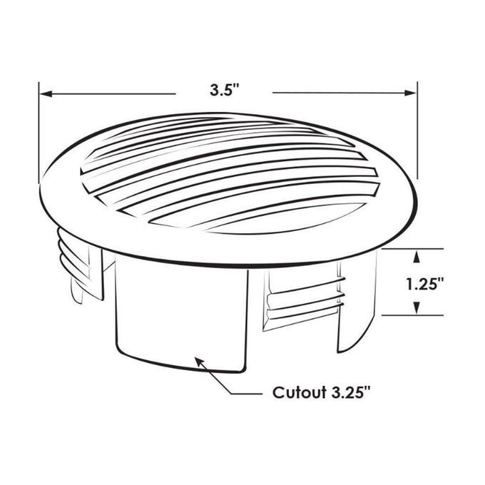 2Pcs RV Marine Boat 3" 76mm Stainless Steel Round Airflow Vent 81932SS