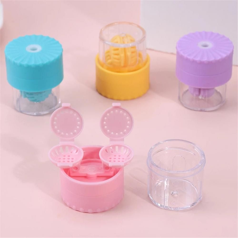 1PC Contact Lens Cleaner Case Manually Rotatable Glasses Lenses Container Clean Box Portable Travel Eyewear Storage Holder DOU