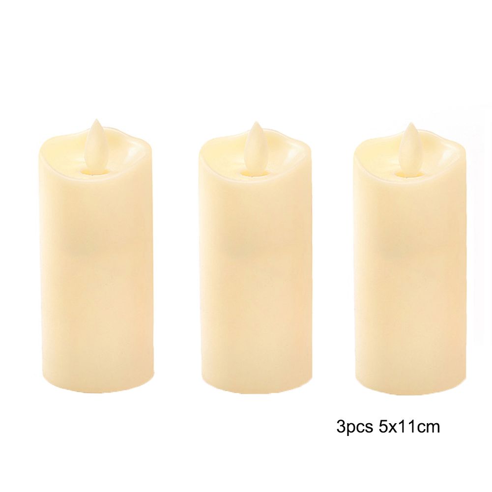 LED Flameless Candles , 1PCS/ 3PCS LED-3pcs Ivory 5x11cm