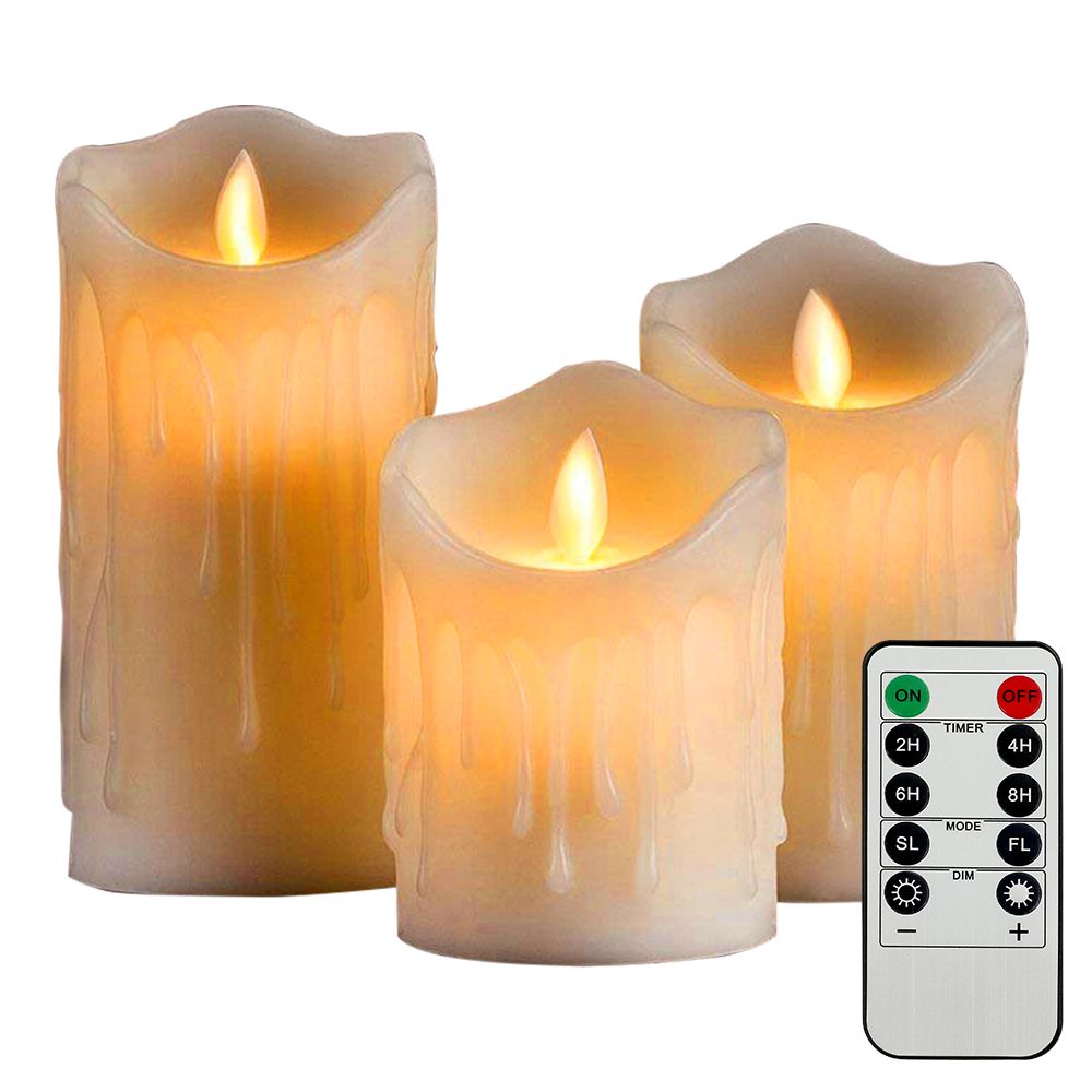 3pcs LED Candle Flameless Flickering-as Show