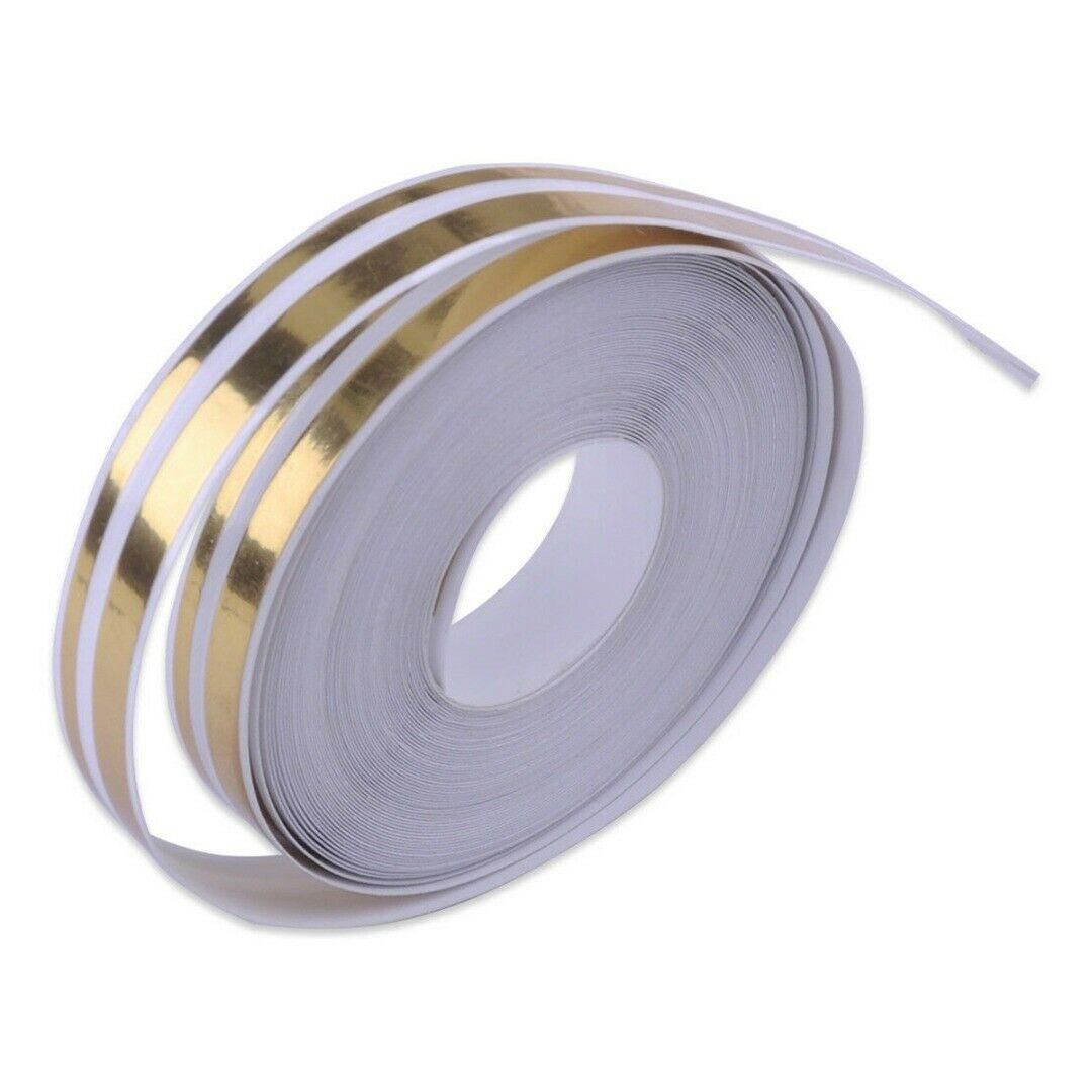 2X Gold Stripe Pin Stripe Tape Decal Vinyl Car Stickers Streamline Double Line Stripe Stickers