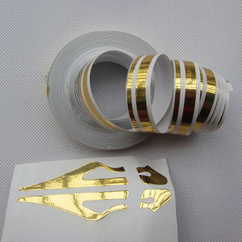 2X Gold Stripe Pin Stripe Tape Decal Vinyl Car Stickers Streamline Double Line Stripe Stickers