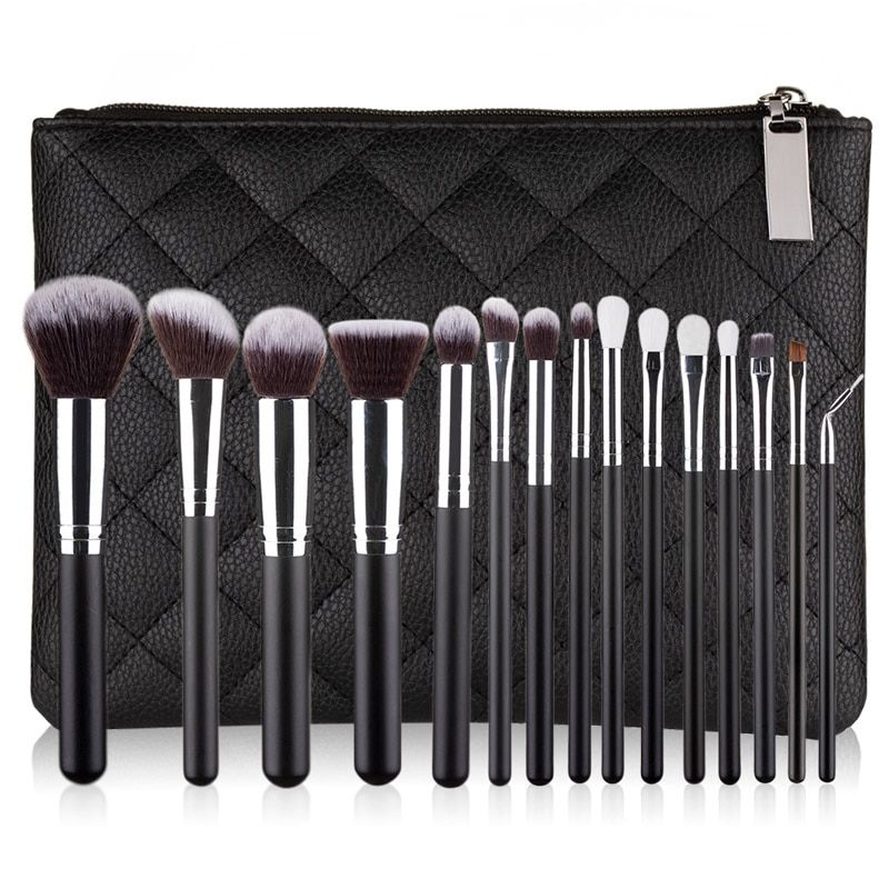 Cosmetics Makeup Brushes Complete Kit Powder Eyebrochas Eyeshadow Brush High Quality Makeup Brushes 15pcs Black With Bag